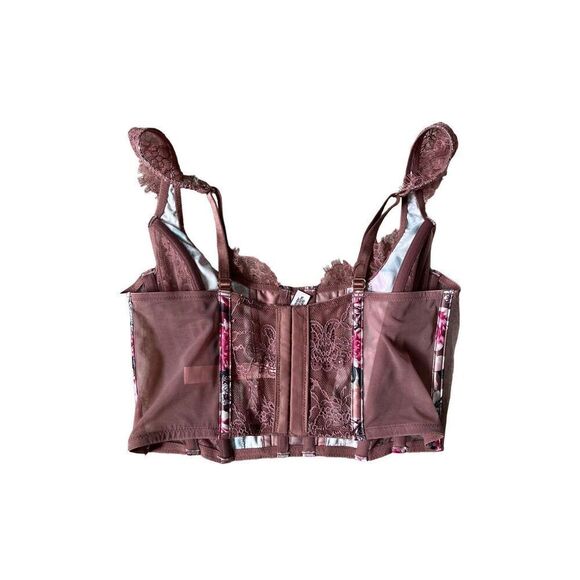 Victoria’s Secret VS Dream Angels Lace Corset Bra Top in Vintage Rose Bloom size - Picture 4 of 7